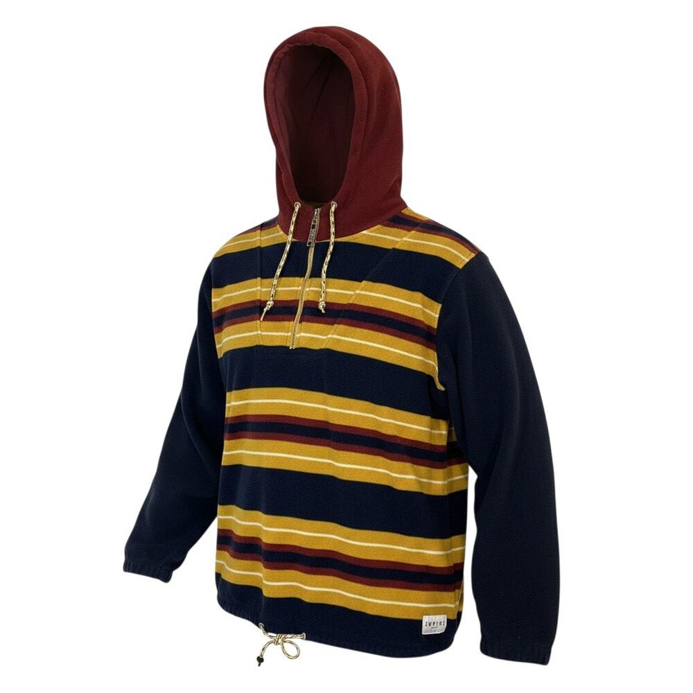 Empyre Mens Striped Hooded Fleece Pullover Hoodie XL Skate Streetwear
